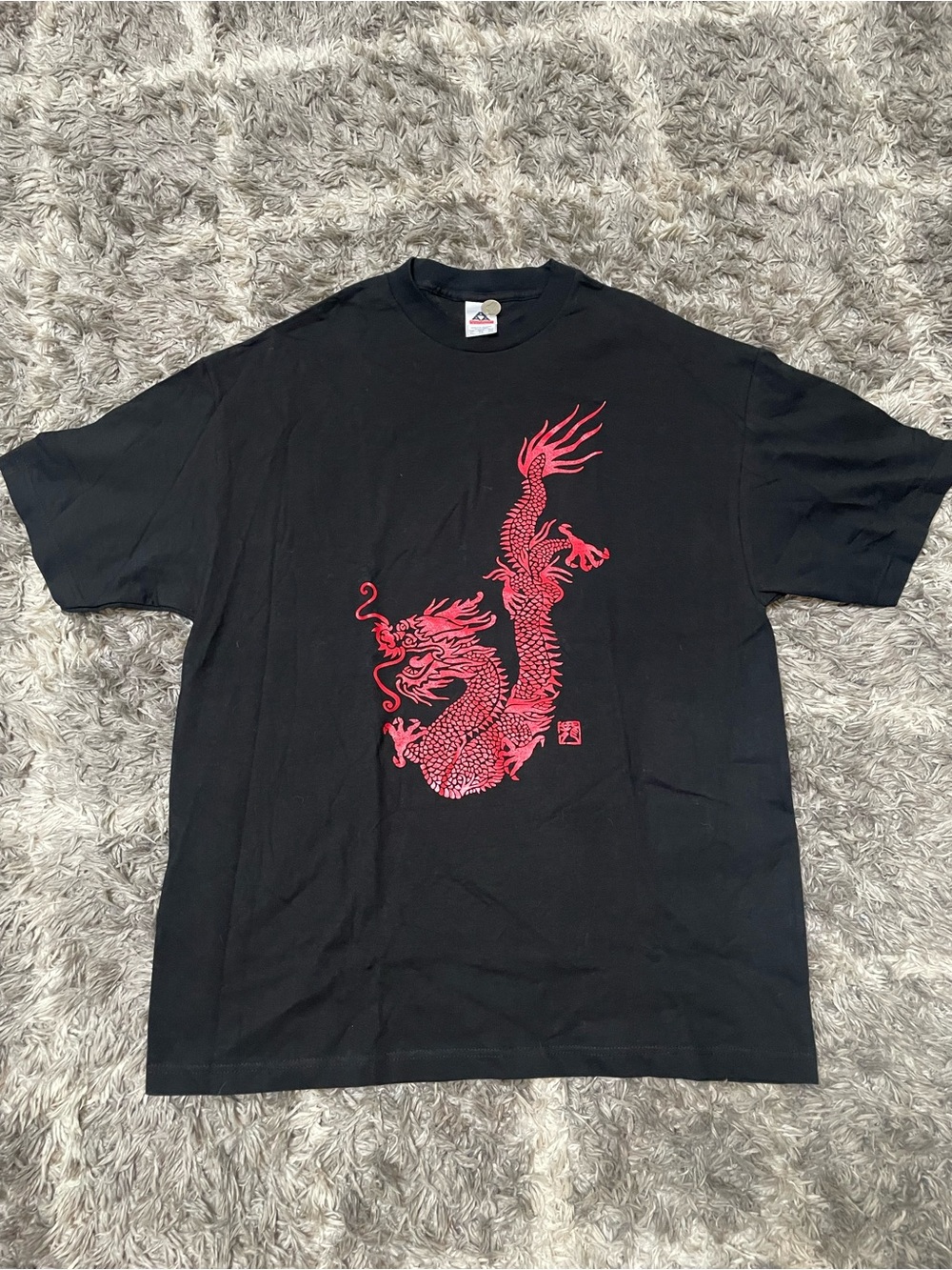 Alstyle Apparel & Activewear Vintage Red Dragon Graphic Print T-Shirt